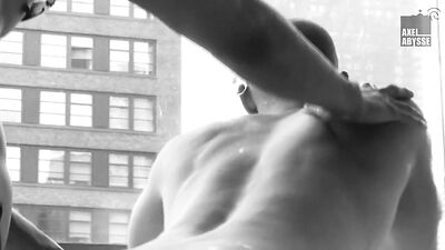 Throat and guts fucked by caged sub Axel Abysse