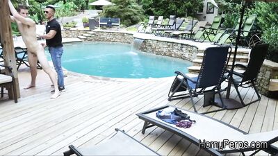 Barebacked for sneaking into the pool by security