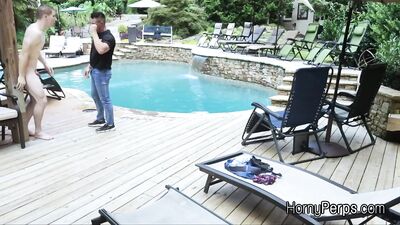 Barebacked for sneaking into the pool by security