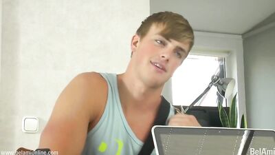 Backstage - Mick Lovell arrives at the office - gay porn