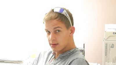 Backstage - Mick Lovell arrives at the office - gay porn