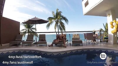 Carlos Effort - Austin Wolf Fucks Me by the Pool-Outdoor Bareback