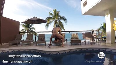 Carlos Effort - Austin Wolf Fucks Me by the Pool-Outdoor Bareback