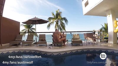 Carlos Effort - Austin Wolf Fucks Me by the Pool-Outdoor Bareback