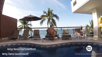 Carlos Effort - Austin Wolf Fucks Me by the Pool-Outdoor Bareback
