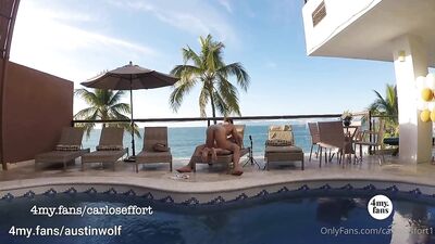 Carlos Effort - Austin Wolf Fucks Me by the Pool-Outdoor Bareback