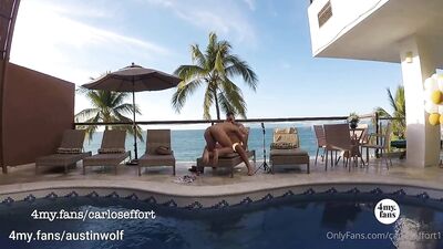 Carlos Effort - Austin Wolf Fucks Me by the Pool-Outdoor Bareback