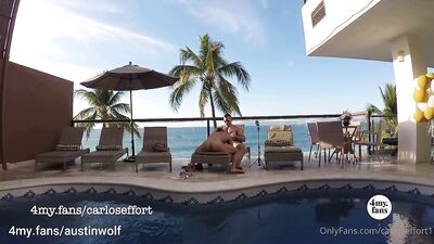 Carlos Effort - Austin Wolf Fucks Me by the Pool-Outdoor Bareback