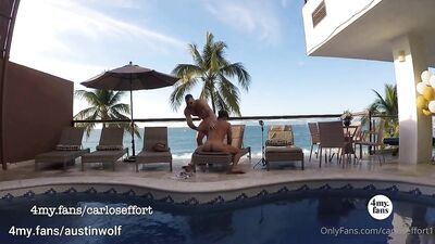 Carlos Effort - Austin Wolf Fucks Me by the Pool-Outdoor Bareback