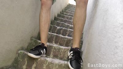 EastBoys - Handjob - Observation tower and a big cock - Thomas Fiaty - gay porn