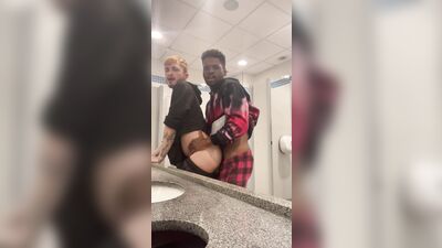 RawFuckClub - Teasing my friend until he fucks me on the public bathroom H - free gay porn video