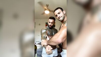 OnlyFans - Imanol Brown and Eliad Coen rub oil over each other - free gay porn