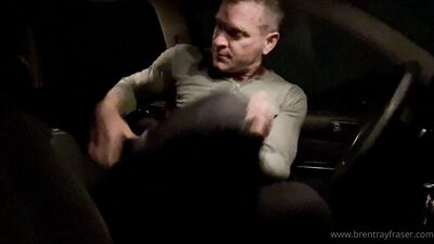 OnlyFans - Brent Ray Fraser - Naked Jerk off in the car at night - free gay porn