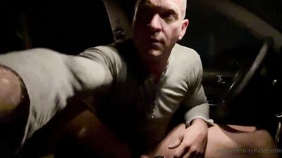 OnlyFans - Brent Ray Fraser - Naked Jerk off in the car at night - free gay porn