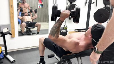 OnlyFans - Texasgymjock and Curvedking in the gym - free gay porn
