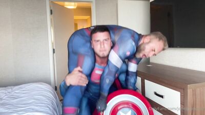 OnlyFans - John Bronco - 2022-02-04 superman and captain america get frisky in this rough muscle  - free gay porn
