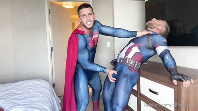 OnlyFans - John Bronco - 2022-02-04 superman and captain america get frisky in this rough muscle  - free gay porn