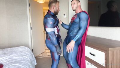 OnlyFans - John Bronco - 2022-02-04 superman and captain america get frisky in this rough muscle  - free gay porn