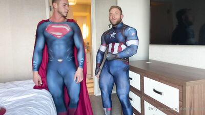 OnlyFans - John Bronco - 2022-02-04 superman and captain america get frisky in this rough muscle  - free gay porn