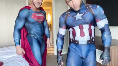 OnlyFans - John Bronco - 2022-02-04 superman and captain america get frisky in this rough muscle  - free gay porn