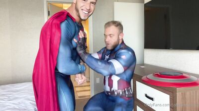 OnlyFans - John Bronco - 2022-02-04 superman and captain america get frisky in this rough muscle  - free gay porn