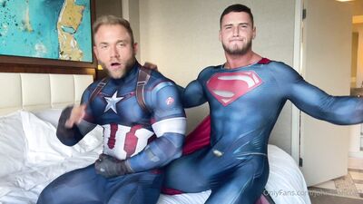 OnlyFans - John Bronco - 2022-02-04 superman and captain america get frisky in this rough muscle  - free gay porn