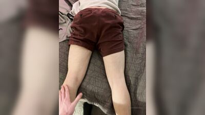 TheStepBrothers - Big bro pulls down Lil bros shorts and shows his bum - 25 secs - free gay porn