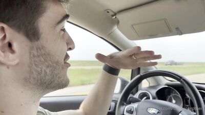 TheStepBrothers - Lil bro gives Big bro a handjob while driving - 9 min  - free gay porn