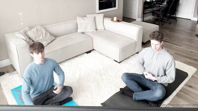 TheStepBrothers - Big bro and Lil bro do yoga and end up playing naked - 18 min - free gay porn