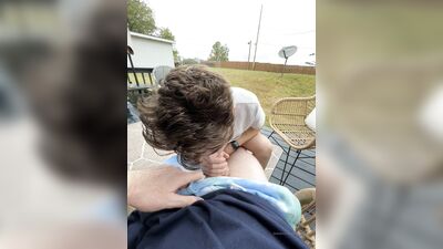 TheStepBrothers - Lil bro blows Big bro a bit outside on the patio - 8 secs - free gay porn