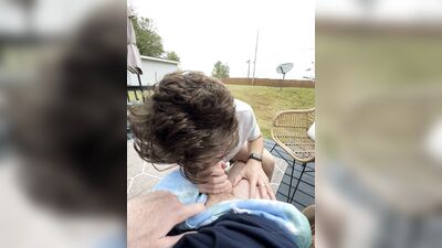 TheStepBrothers - Lil bro blows Big bro a bit outside on the patio - 8 secs - free gay porn