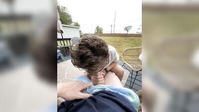 TheStepBrothers - Lil bro blows Big bro a bit outside on the patio - 8 secs - free gay porn