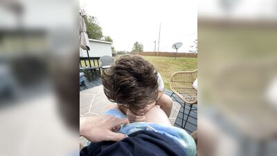 TheStepBrothers - Lil bro blows Big bro a bit outside on the patio - 8 secs - free gay porn
