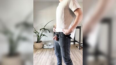 TheStepBrothers - Lil bro wiggles his cock out his jeans - 5 secs - free gay porn