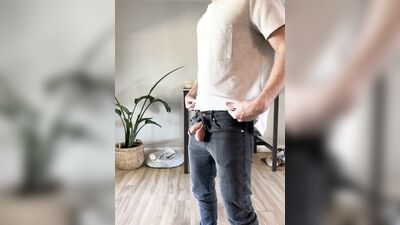 TheStepBrothers - Lil bro wiggles his cock out his jeans - 5 secs - free gay porn