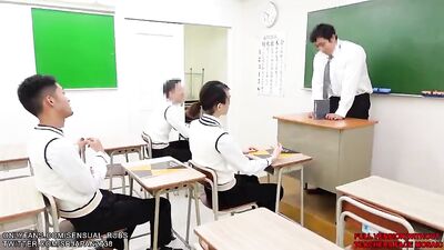 4p teacher tricked into getting naked in front of students sensual rubs japan