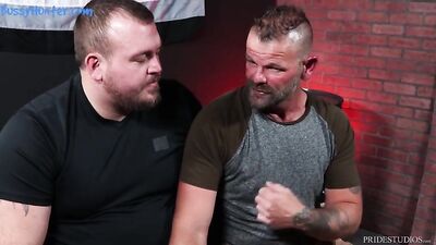 bearback hearing impaired silver daddy face fucked by hunter scott pride studios