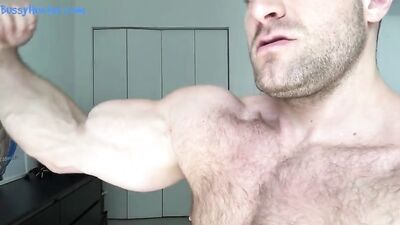 straight alpha bodybuilder verbal muscle worship and ass play