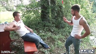 hairy hunk vadim black and handsome adam bryant engages in a gay outdoor sex