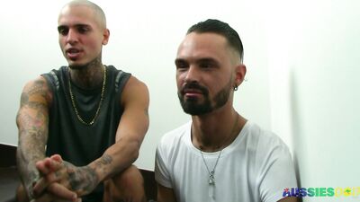 AussiesDoIt - Tatted Dick Lickers Dean and Leo - free gay porn