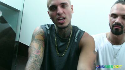 AussiesDoIt - Tatted Dick Lickers Dean and Leo - free gay porn