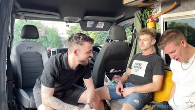 RawRoadNation - 2 Boyfriends Raw Breeding By 2 Sleazy Lads Camper-Van - free gay porn