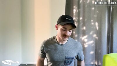 BiGuysFuck - BEHIND THE SCENES Red Head Kane Hardy gets his hole punished by Jordan Joseph and Kenzie Love