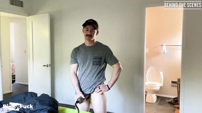 BiGuysFuck - BEHIND THE SCENES Red Head Kane Hardy gets his hole punished by Jordan Joseph and Kenzie Love