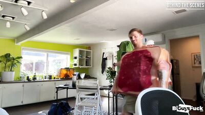 BiGuysFuck - BEHIND THE SCENES Red Head Kane Hardy gets his hole punished by Jordan Joseph and Kenzie Love