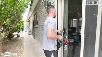 BiGuysFuck - BTS Tan and Ripped Tyler Schultz Fucks His 1st Guy Sage Hardwell with Mai Cox