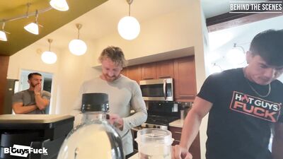 BiGuysFuck - BTS Tan and Ripped Tyler Schultz Fucks His 1st Guy Sage Hardwell with Mai Cox