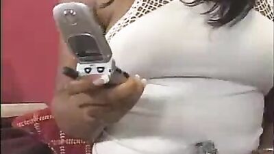 Ebony with a sexy rack gets her pussy pumped