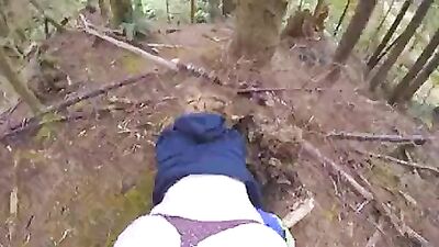 Big juicy ass teasing and fucked in the woods