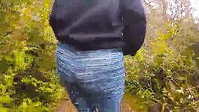 Big juicy ass teasing and fucked in the woods